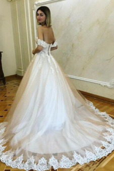 Abito da sposa Senza Maniche Naturale A-Line Applique Autunno Chiesa