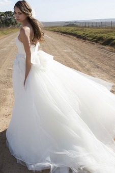 Abito da sposa a linea Applique Naturale Senza Maniche Schiena Nuda