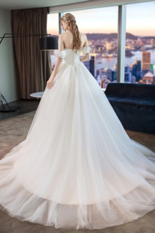 Abito da sposa A-Line Festoni Tulle Non Specificato Chiffon Coperta