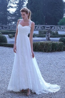 Abito da sposa Eleganti Estate Pizzo A-Line Lungo Allacciato