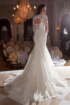 Abito da sposa Sirena Maniche Lunghe Gonna lunga Queen Anne Bendaggio