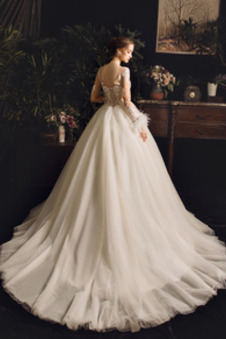 Abito da sposa Non Specificato Maniche Lunghe Allacciato Illusione maniche