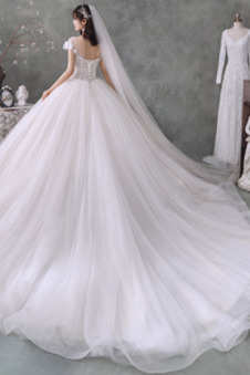 Abito da sposa Inverno Naturale Formale Bendaggio Tondo A-Line