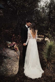 Abito da sposa Treno di spazzata Bateau Naturale A-Line Quanto Tulle