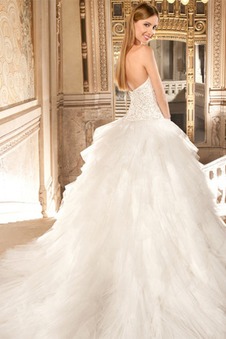 Abito da sposa Lungo Ball Gown Primavera Senza Maniche Cuore Cristino