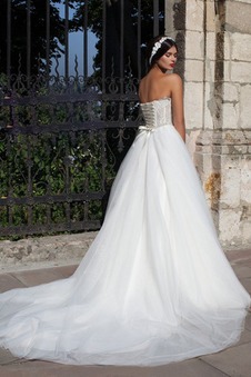 Abito da sposa a linea Applique Con Velo Gonna lunga Super collo Sweetheart