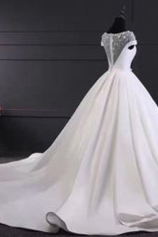 Abito da sposa Autunno A-Line Tipo standard Maniche Corte Farfalla Ornamento