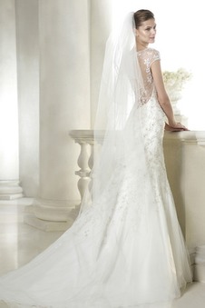 Abito da sposa Con Velo Gonna lunga Primavera Shiena Sheer tessuto