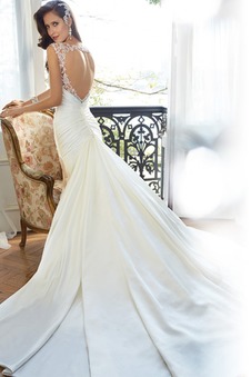 Abito da sposa All Aperto Sirena Cappellini Lungo Super Satin Naturale