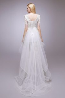 Abito da sposa Pizzo Primavera completo Asimmetrici Naturale Asimmetrico