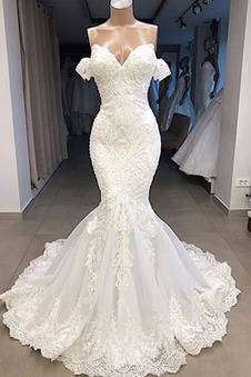 Abito da sposa Fuori dalla spalla Naturale eleganza Sirena Tromba