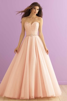 Abito da sposa tradizionali Pizzo Lungo collo Sweetheart Naturale