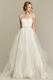 Abito da sposa Senza Maniche a linea Gonna lunga collo Sweetheart