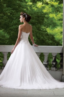 Abito da sposa Lungo unbacked Senza Maniche Pizzo francese Primavera