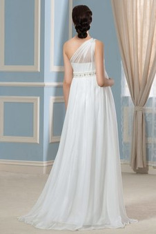 Abito da sposa Eleganti Primavera monospalla Chiffon alta vita/cintola