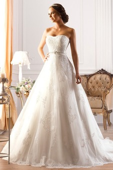 Abito da sposa Pizzo Ball Gown collo Sweetheart Chiesa Allacciato