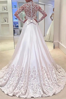 Abito da sposa indietro trasparente Triangolo Invertito Applique Spiaggia