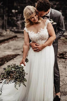 Abito da sposa Pizzo Fuori dalla spalla Cerniera all'aperto Super