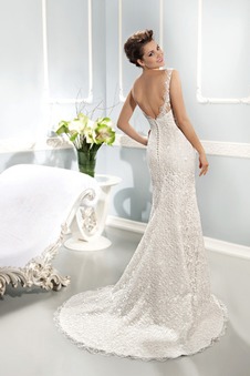 Abito da sposa Lungo Cristino Sirena Bateau Naturale All Aperto