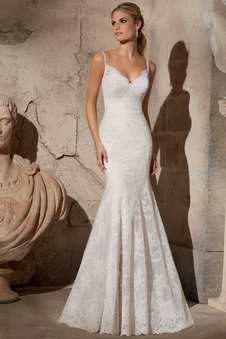 Abito da sposa Gonna lunga Schiena Nuda Applique Naturale Senza Maniche