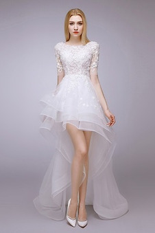 Abito da sposa Pizzo Primavera completo Asimmetrici Naturale Asimmetrico