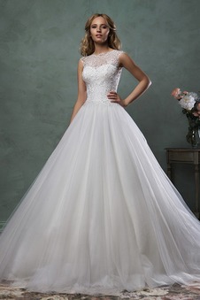 Abito da sposa Tulle Naturale All Aperto Lupetto Ball Gown Lungo