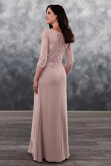 Abito mamma sposa Premere il tasto sarsenet A-Line Autunno Pizzo Overlay