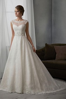 Abito da sposa Inverno Vintage Piccola t Applique Cinghia in rilievo