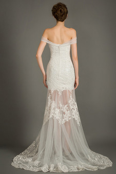 Abito da sposa Cuore Primavera in pizzo Pizzo Overlay Gonna lunga