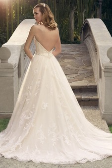 Abito da sposa Schiena Nuda Pizzo Formale all'aperto senza spalline