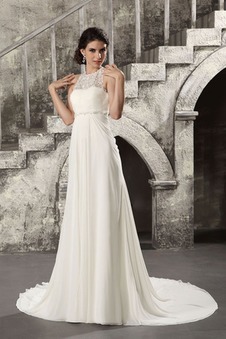 Abiti da sposa perline Eleganti Applique Cinghia in rilievo Lungo