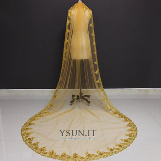 Velo da sposa in cattedrale con velo da sposa in paillettes con velo in oro 3M - Pagina 1