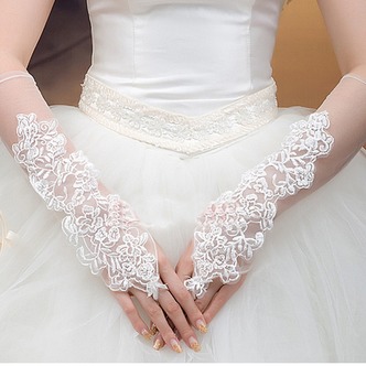 Guanti da sposa Primavera tessuto Romantici Bianco Sottile Ombra - Pagina 1