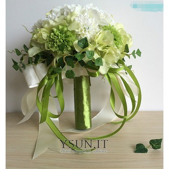 Verde e bianco match ball Seta crisantemo sposa azienda fiori - Pagina 1