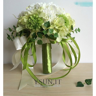 Verde e bianco match ball Seta crisantemo sposa azienda fiori - Pagina 1