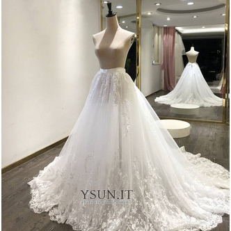 Gonna rimovibile da sposa per abiti Gonna da sposa in pizzo con applicazioni di gonna staccabile su misura - Pagina 1