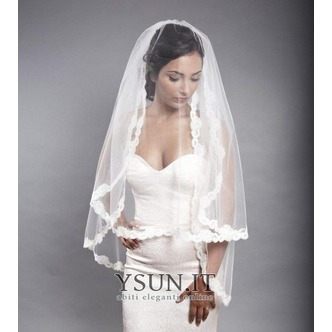 Velo da sposa Pizzo in pizzo eleganza Con il pettine Lungo Caduta - Pagina 1