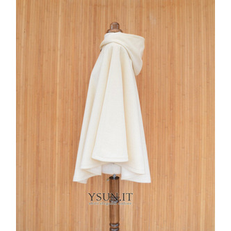 Mantello in lana cashmere avorio, mantello da sposa bianco, mantello da sposa bianco con cappuccio - Pagina 3
