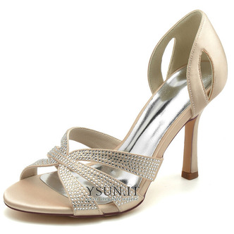 Tacchi alti in raso estivo Nobili eleganti banchetti Tacchi alti Scarpe da ballo per donna - Pagina 6
