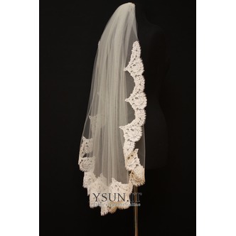 Velo da sposa Lungo Breve Applique Avorio Con il pettine Pizzo - Pagina 1