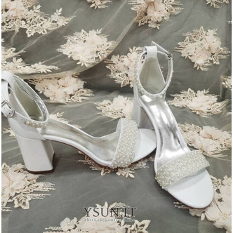 Sandali da donna con tacco alto sandali da sposa con perle sandali da banchetto - Pagina 6