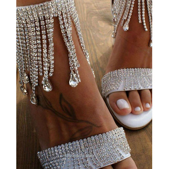 Nuovi sandali da donna con strass Sandali con tacco spesso Sandali da sposa per banchetti - Pagina 6