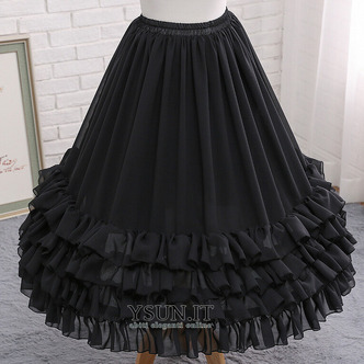 Sottogonna in chiffon sposa nero, crinolina lunga da, cosplay prom dress chiffon underskirt, gonna gonfia, Lolita midi skirt - Pagina 5