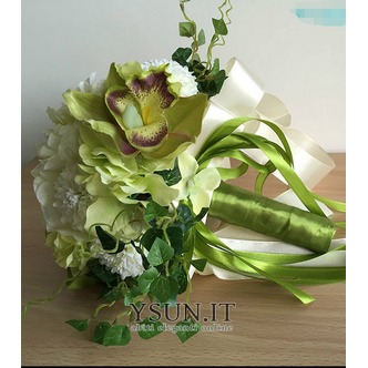 Verde e bianco match ball Seta crisantemo sposa azienda fiori - Pagina 2