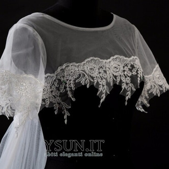 Scialle da sposa con scialle in tulle con mantello in pizzo - Pagina 1