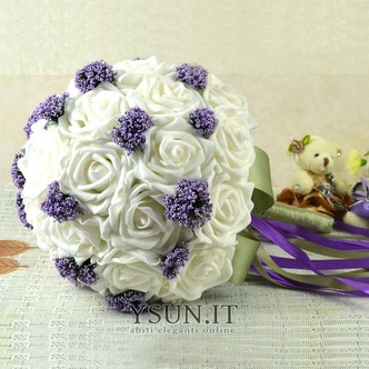 Bouquet da sposa bianco di che tiene un regalo di nozze bouquet pura simulazione manuale - Pagina 3