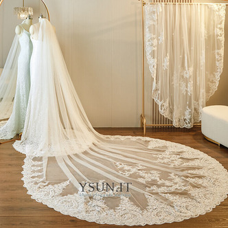 Velo da sposa di lusso in pizzo Velo da trascinamento Accessori per velo da sposa retrò - Pagina 3
