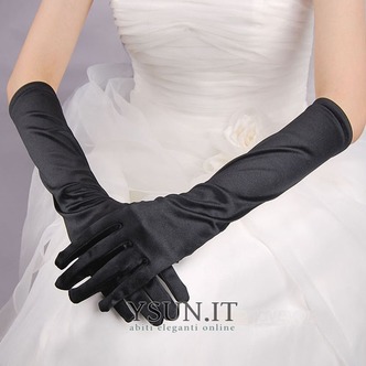 Guanti da sposa Bianco Lungo Formale Raso elastico Pieno finger Autunno - Pagina 2