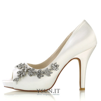 Scarpe da sposa da donna Matrimonio Cristallo glitterato Con lustrini Ingioiellato Tacchi da sposa Scarpe da sposa Cristallo di strass Tacco alto Tacco a spillo Punta aperta - Pagina 1