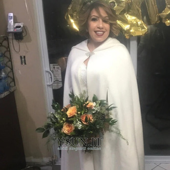 200CM scialle da sposa mantello da sposa mantello scialle con cappuccio bianco - Pagina 13